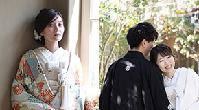 和装の新郎新婦