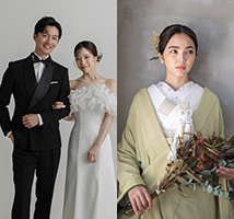 洋装と和装の新婦